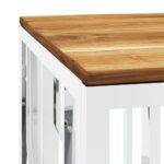 vidaXL Konferenčný stolík strieborný nerezová oceľ a akáciový masív – Obrázok 5