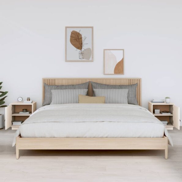 vidaXL Nočné stolíky 2 ks biele 40x34x45 cm borovicový masív – Obrázok 3