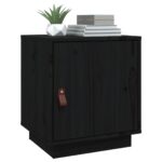 vidaXL Nočné stolíky 2 ks čierne 40x34x45 cm borovicový masív – Obrázok 4