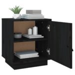 vidaXL Nočné stolíky 2 ks čierne 40x34x45 cm borovicový masív – Obrázok 5
