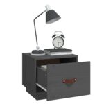 vidaXL Nočné stolíky 2 ks sivé 40x34x35 cm borovicový masív – Obrázok 4