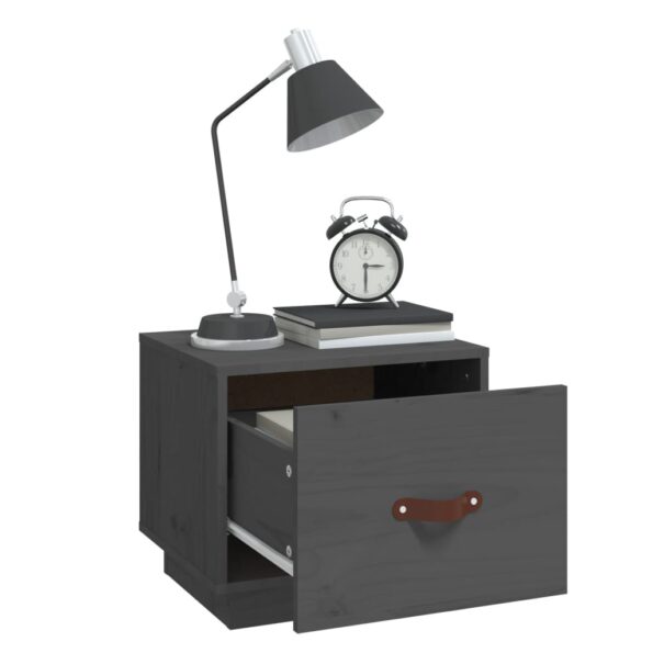 vidaXL Nočné stolíky 2 ks sivé 40x34x35 cm borovicový masív – Obrázok 4