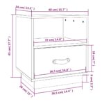 vidaXL Nočný stolík medovo-hnedý 40x34x45 cm masívne borovicové drevo – Obrázok 10