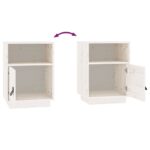 vidaXL Nočný stolík biely 40x34x55 cm masívne borovicové drevo – Obrázok 8