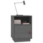vidaXL Nočné stolíky 2 ks sivé 40x34x55 cm borovicový masív – Obrázok 4