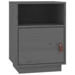 vidaXL Nočné stolíky 2 ks sivé 40x34x55 cm borovicový masív – Obrázok 6