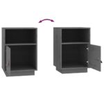 vidaXL Nočné stolíky 2 ks sivé 40x34x55 cm borovicový masív – Obrázok 9