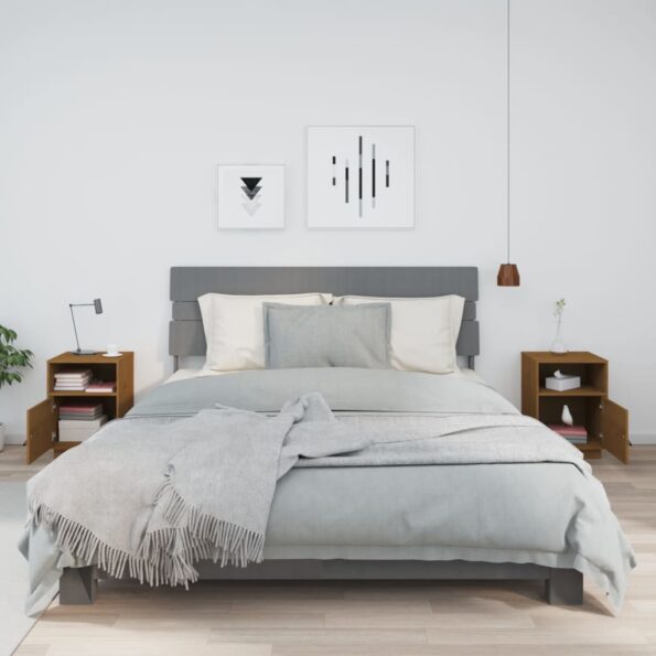 vidaXL Nočné stolíky 2 ks medovo-hnedé 40x34x55 cm borovicový masív – Obrázok 3