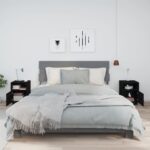 vidaXL Nočné stolíky 2 ks čierne 40x34x55 cm borovicový masív – Obrázok 3