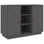 vidaXL Komoda sivá 100x40x75 cm borovicový masív – Obrázok 2