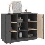 vidaXL Komoda sivá 100x40x75 cm borovicový masív – Obrázok 8