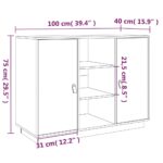 vidaXL Komoda sivá 100x40x75 cm borovicový masív – Obrázok 10
