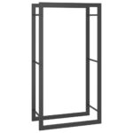 vidaXL Stojan na krbové drevo matný čierny 50x28x94 cm oceľ – Obrázok 2