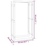 vidaXL Stojan na krbové drevo matný čierny 50x28x94 cm oceľ – Obrázok 6