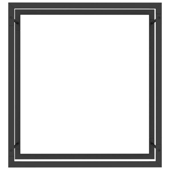 vidaXL Stojan na krbové drevo matný čierny 80x28x86 cm oceľ – Obrázok 3