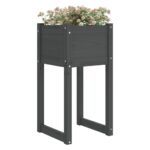 VidaXL Kvetináče 2 ks sivé 40x40x81 cm masívna borovica – Obrázok 3