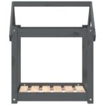 vidaXL Posteľ pre psa sivá 61x50x70 cm borovicový masív – Obrázok 5