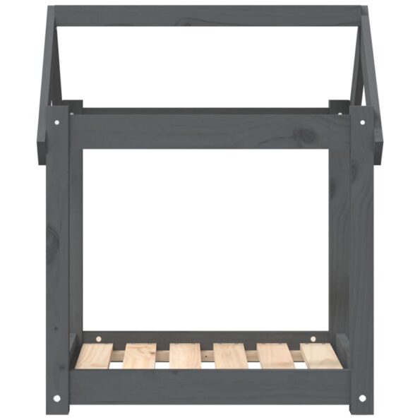 vidaXL Posteľ pre psa sivá 61x50x70 cm borovicový masív – Obrázok 5