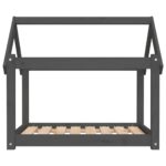 vidaXL Posteľ pre psa sivá 81x60x70 cm borovicový masív – Obrázok 5