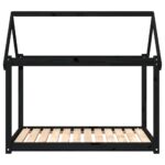 vidaXL Posteľ pre psa čierna 111x80x100 cm borovicový masív – Obrázok 5