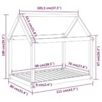 vidaXL Posteľ pre psa čierna 111x80x100 cm borovicový masív – Obrázok 8