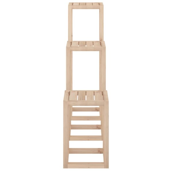 vidaXL 3-dielna súprava stojanov na kvetináče borovicové drevo – Obrázok 10