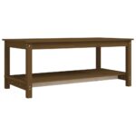 vidaXL Konferenčný stolík medovo-hnedý 110x55x45 cm borovicový masív – Obrázok 2
