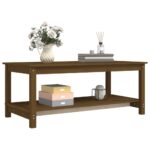 vidaXL Konferenčný stolík medovo-hnedý 110x55x45 cm borovicový masív – Obrázok 4