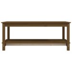vidaXL Konferenčný stolík medovo-hnedý 110x55x45 cm borovicový masív – Obrázok 5