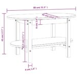 vidaXL Konferenčný stolík sivý 80x45x45cm borovicový masív – Obrázok 8