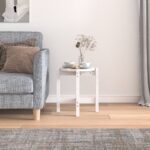 vidaXL Konferenčný stolík biely Ø 42,5x45 cm borovicový masív – Obrázok 3