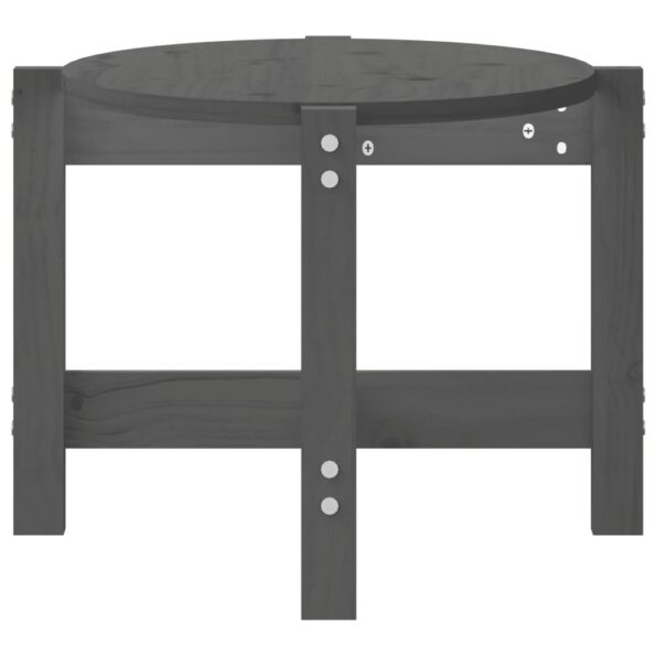 vidaXL Konferenčný stolík sivý 87x48x35 cm borovicový masív – Obrázok 6