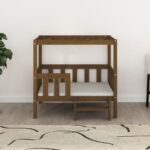 vidaXL Posteľ pre psa medovohnedá 95,5x73,5x90 cm borovicový masív – Obrázok 3