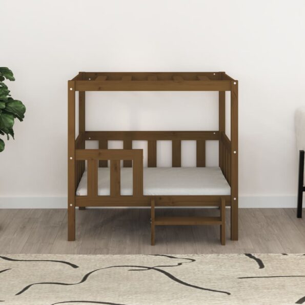 vidaXL Posteľ pre psa medovohnedá 95,5x73,5x90 cm borovicový masív – Obrázok 3
