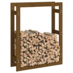 vidaXL Stojan na palivové drevo medový 80x25x100 cm masívna borovica – Obrázok 4