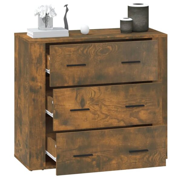 vidaXL Komoda dymový dub 80x33x70 cm spracované drevo – Obrázok 8