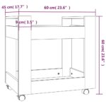 vidaXL Stolový vozík dymový dub 60x45x60 cm spracované drevo – Obrázok 8