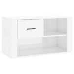 vidaXL Botník lesklý biely 80x35x45 cm spracované drevo – Obrázok 2