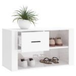 vidaXL Botník lesklý biely 80x35x45 cm spracované drevo – Obrázok 4