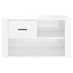 vidaXL Botník lesklý biely 80x35x45 cm spracované drevo – Obrázok 5