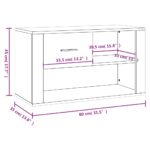vidaXL Botník lesklý biely 80x35x45 cm spracované drevo – Obrázok 9
