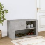 vidaXL Botník betónovo sivý 80x35x45 cm spracované drevo – Obrázok 3