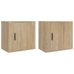 vidaXL Nástenné nočné stolíky 2 ks dub sonoma 50x30x47 cm – Obrázok 2