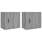 vidaXL Nástenné nočné stolíky 2 ks sivé dub sonoma 50x30x47 cm – Obrázok 2