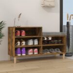 vidaXL Botník dymový dub 102x36x60 cm spracované drevo