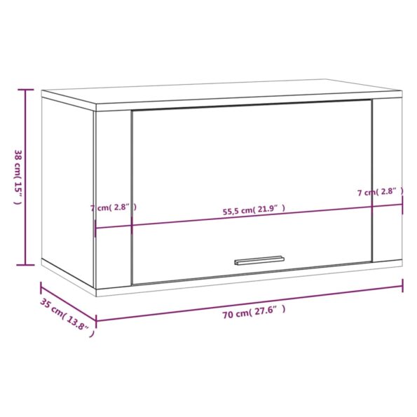 vidaXL Nástenný botník betónovosivý 70x35x38 cm spracované drevo – Obrázok 9