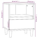 vidaXL Nočný stolík čierny 40x35x50 cm – Obrázok 10