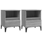 vidaXL Nočné stolíky 2 ks sivý dub sonoma 40x35x50 cm – Obrázok 2
