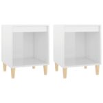 vidaXL Nočné stolíky 2 ks lesklé biele 40x35x50 cm – Obrázok 2