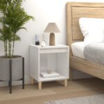 vidaXL Nočné stolíky 2 ks lesklé biele 40x35x50 cm – Obrázok 3
